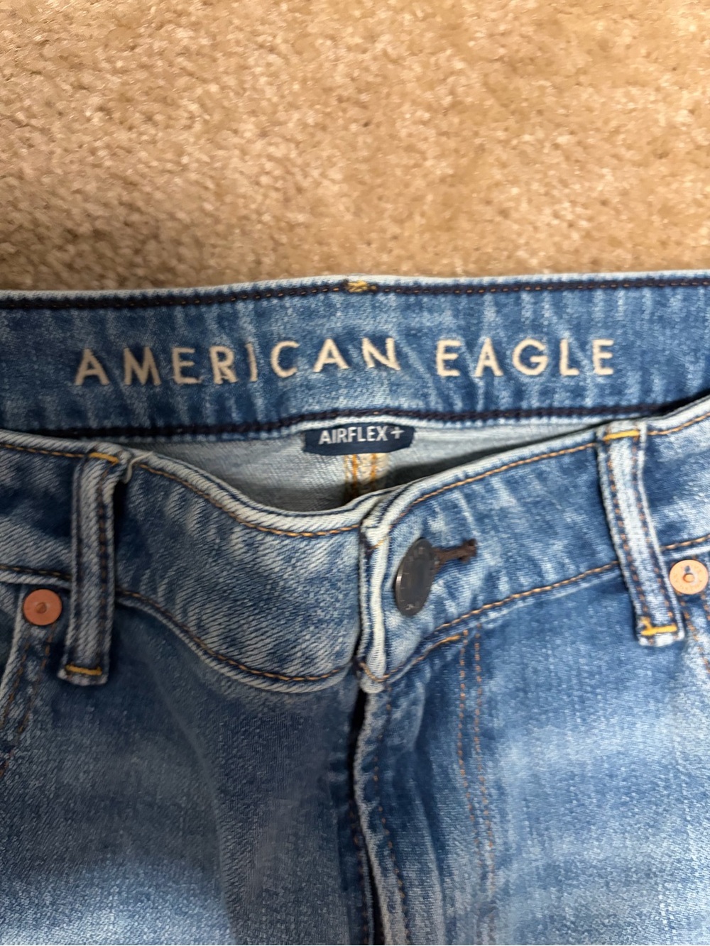 American Eagle Outfitters Men's Straight Jeans in Light and Dark Blue Washes - Picture 13 of 16